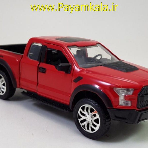 (جعبه دار) ماکت وانت فورد (FORD F-150 RAPTOR 2017 BY JADA)قرمز