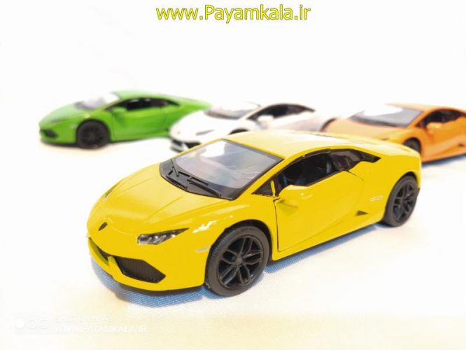 ماشین فلزی لامبورگینی هوراکان (LAMBORGHINI HURACAN LP610-4 BY KINSMART)زرد