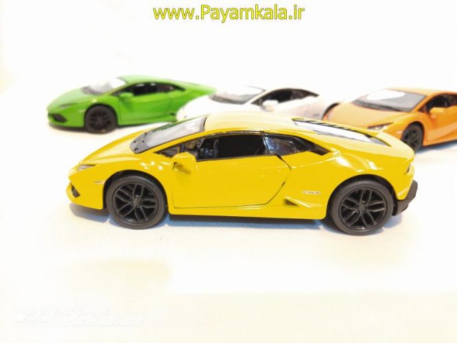 ماشین فلزی لامبورگینی هوراکان (LAMBORGHINI HURACAN LP610-4 BY KINSMART)زرد