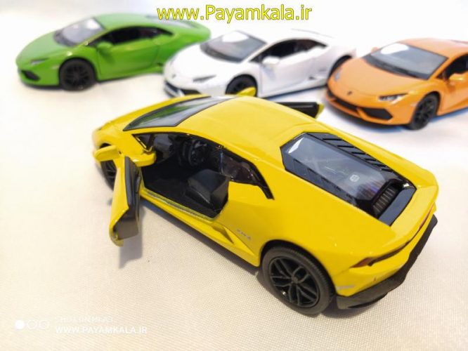 ماشین فلزی لامبورگینی هوراکان (LAMBORGHINI HURACAN LP610-4 BY KINSMART)زرد