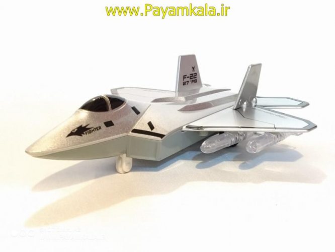 ماکت هواپیما جنگنده (F-22 BY WEI DI) نقره ای