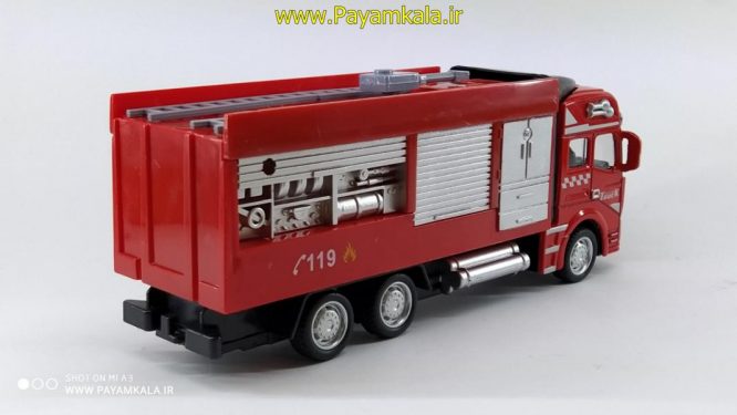 ماکت فلزی عقبکش کامیون اسکانیا آتشنشانی (کد 2211) طرح 01