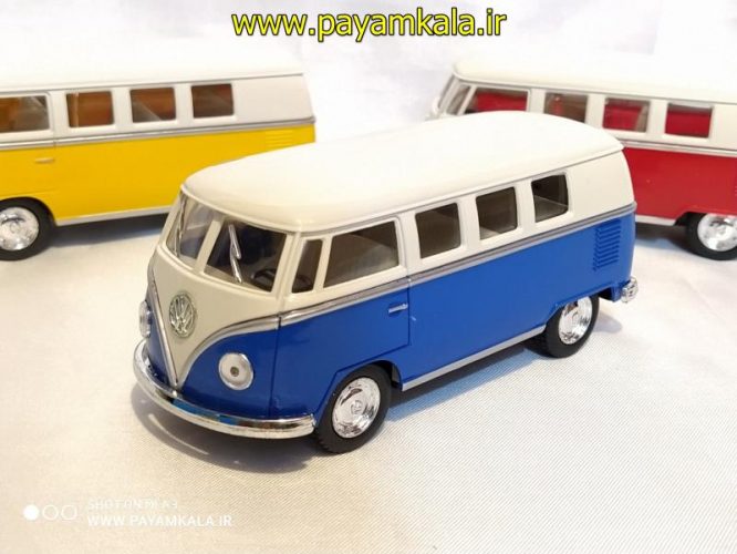 ماشین فلزی فولکس استیشن(VOLKSWAGEN CLASSICAL BUS 1962 BY KINSMART) آبی  