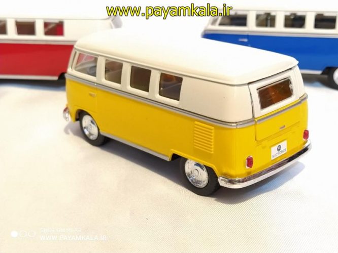 ماشین فلزی فولکس استیشن(VOLKSWAGEN CLASSICAL BUS 1962 BY KINSMART) زرد