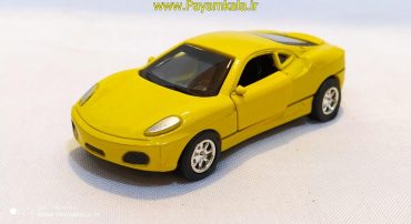 ماشین کوچک فلزی (عقبکش+در بازشو) فراری طرح 03 زرد