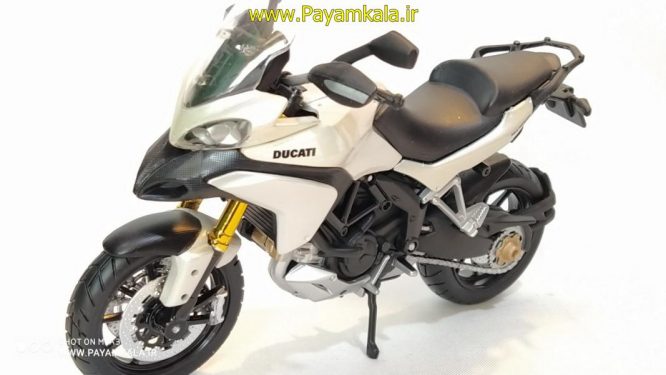 (سایز بزرگ) ماکت فلزی موتورسیکلت دوکاتی (DUCATI MULTISTRADA 1200S BY MAISTO)(1/12) سفید