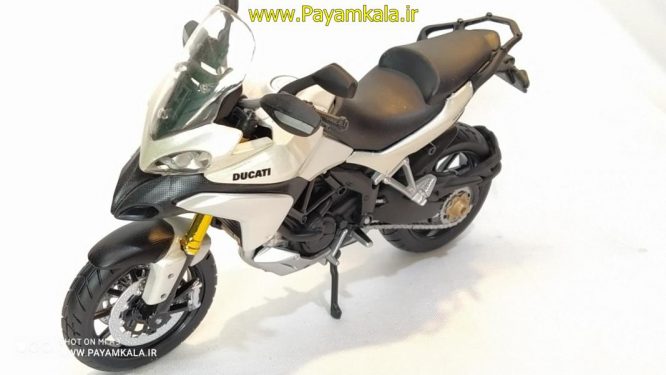 (سایز بزرگ) ماکت فلزی موتورسیکلت دوکاتی (DUCATI MULTISTRADA 1200S BY MAISTO)(1/12) سفید