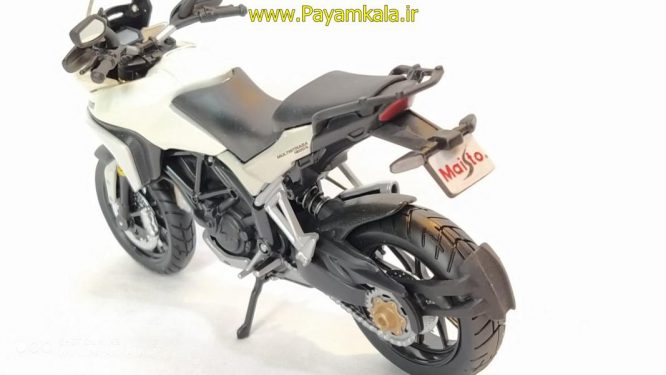 (سایز بزرگ) ماکت فلزی موتورسیکلت دوکاتی (DUCATI MULTISTRADA 1200S BY MAISTO)(1/12) سفید