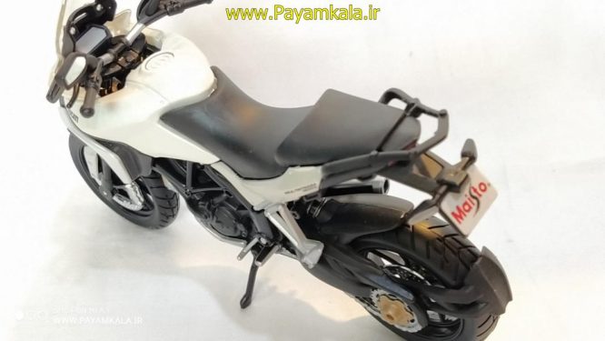 (سایز بزرگ) ماکت فلزی موتورسیکلت دوکاتی (DUCATI MULTISTRADA 1200S BY MAISTO)(1/12) سفید