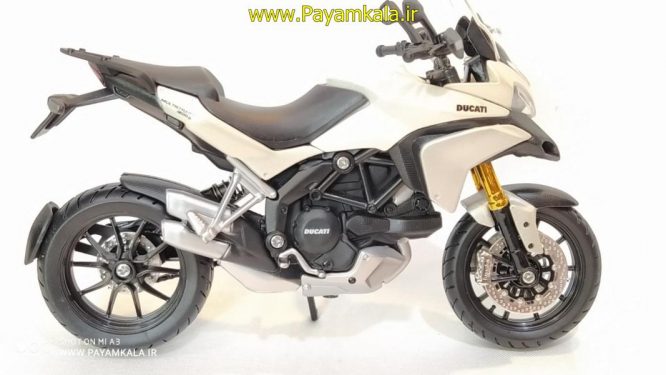 (سایز بزرگ) ماکت فلزی موتورسیکلت دوکاتی (DUCATI MULTISTRADA 1200S BY MAISTO)(1/12) سفید