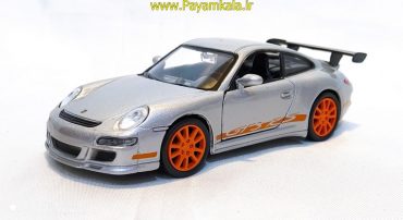 ماشین فلزی پورشه(PORSCHE 911 (997)GT3 RS BY WELLY) نقره ای