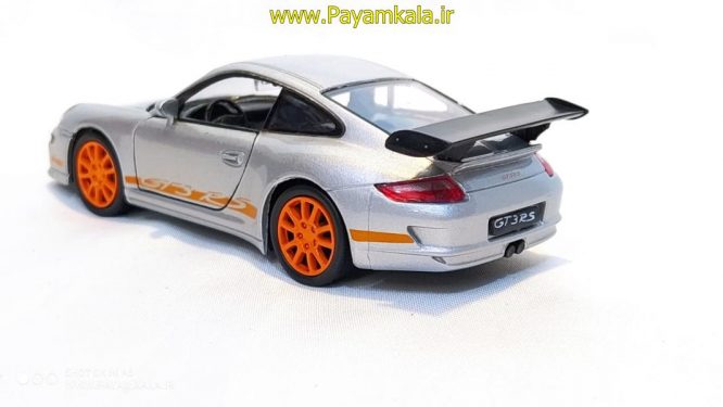 ماشین فلزی پورشه(PORSCHE 911 (997)GT3 RS BY WELLY) نقره ای