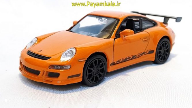 ماشین فلزی پورشه(PORSCHE 911 (997)GT3 RS BY WELLY) نارنجی