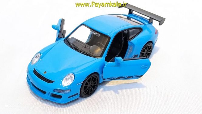 ماشین فلزی پورشه(PORSCHE 911 (997)GT3 RS BY WELLY) آبی