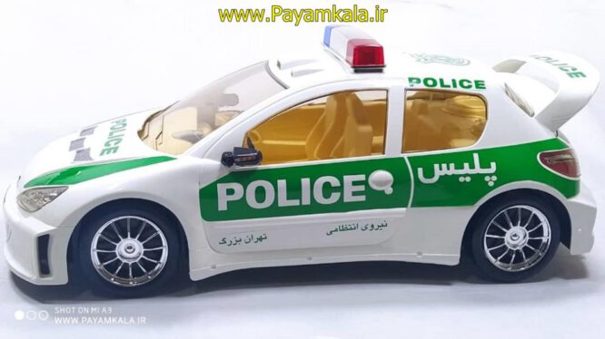 پژو 206 پلیس انتظامی (PEUGEOT 206) بزرگ (1:12) پلاستیکی