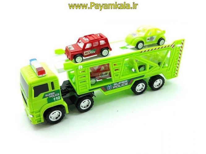 ماشین اسباب بازی کامیون حمل خودرو قدرتی سبز (DORJ TOY-4860)