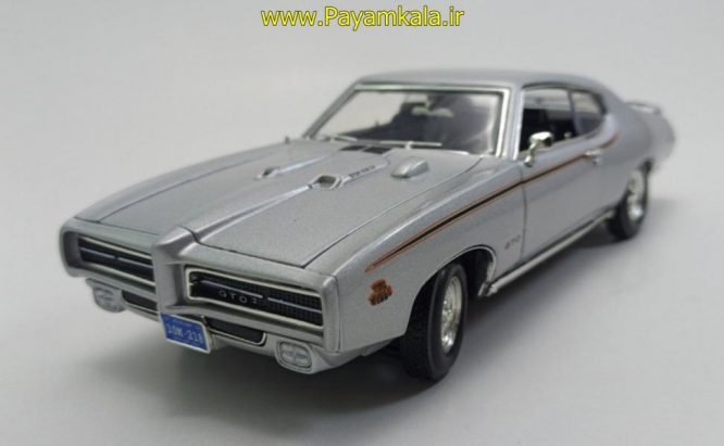 ماکت پونتیاک جی.تی.او 1969(1:18)(PONTIAC 1969 GTO BY MOTOR MAX) نقره 