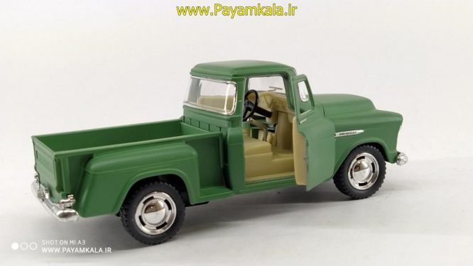 (رنگ مات) ماشین فلزی وانت شورلت فورد (1955 CHEVY STEPSIDE PICKUP) سبز