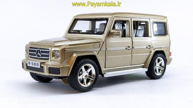 ماشین فلزی مرسدس بنز جی کلاس شش دربازشو (G500 BY DIECAST REPLICA) بژ