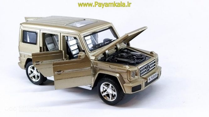 ماشین فلزی مرسدس بنز جی کلاس شش دربازشو (G500 BY DIECAST REPLICA) بژ