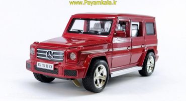 ماشین فلزی مرسدس بنز جی کلاس شش دربازشو (G500 BY DIECAST REPLICA)آلبالویی