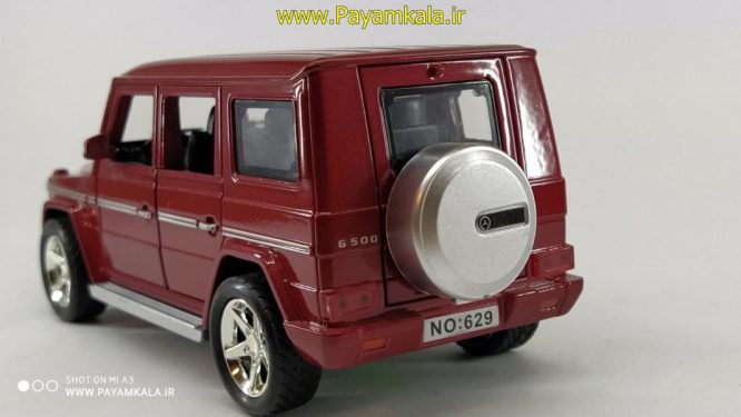 ماشین فلزی مرسدس بنز جی کلاس شش دربازشو (G500 BY DIECAST REPLICA)آلبالویی