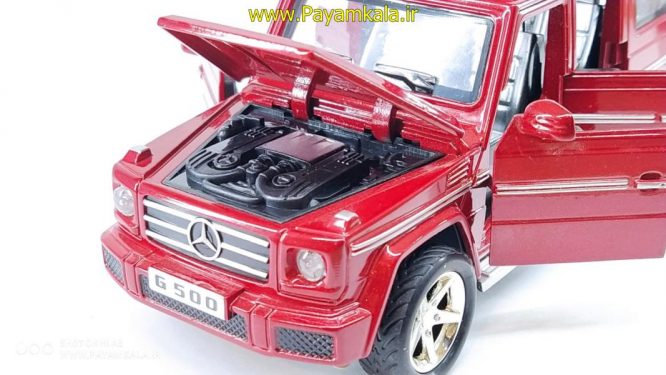 ماشین فلزی مرسدس بنز جی کلاس شش دربازشو (G500 BY DIECAST REPLICA)آلبالویی