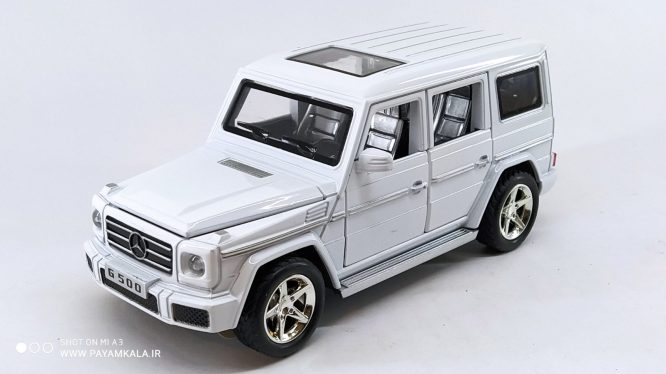 ماشین فلزی مرسدس بنز جی کلاس شش دربازشو (G500 BY DIECAST REPLICA)سفید