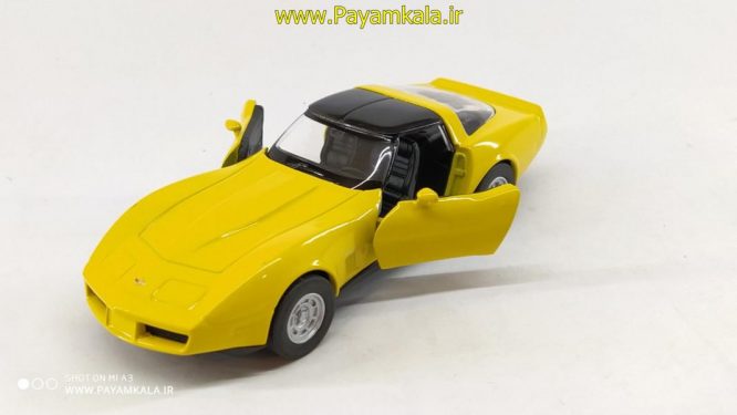 ماشین فلزی شورلت کروت1982 (CHEVROLET CORVETTE COUPE BY WELLY) زرد