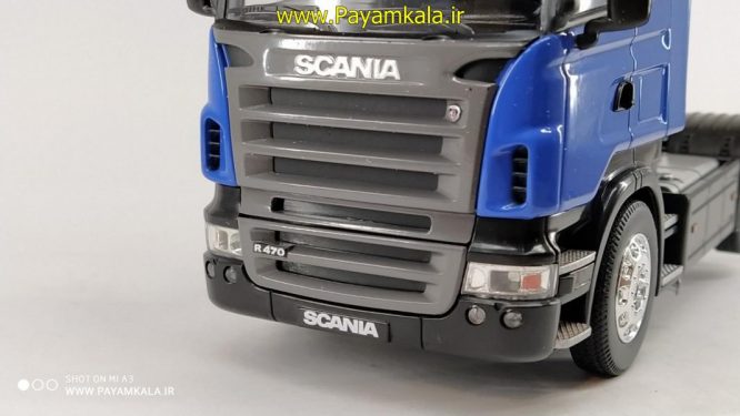 (بدون جعبه) ماکت تریلی اسکانیا (SCANIA R470) بزرگ 1:32ساخت WELLY آبی