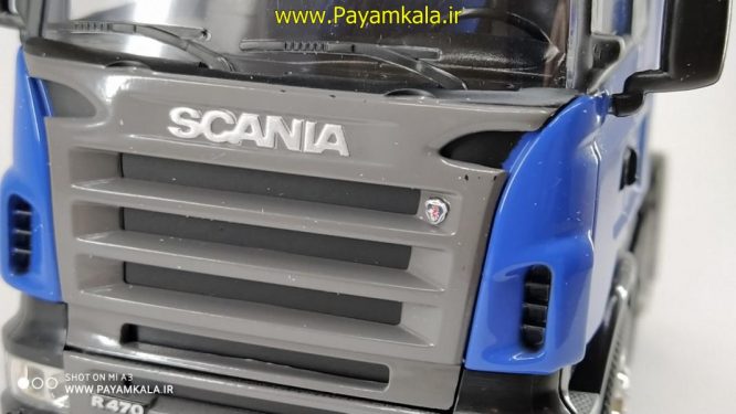 (بدون جعبه) ماکت تریلی اسکانیا (SCANIA R470) بزرگ 1:32ساخت WELLY آبی