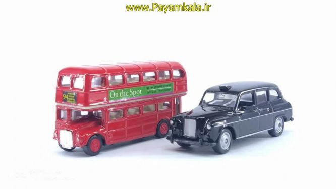 (سایز کوچک) ماشین فلزی ست اتوبوس لندن و تاکسی (LONDON BUS AND TAXI BY WELLY)