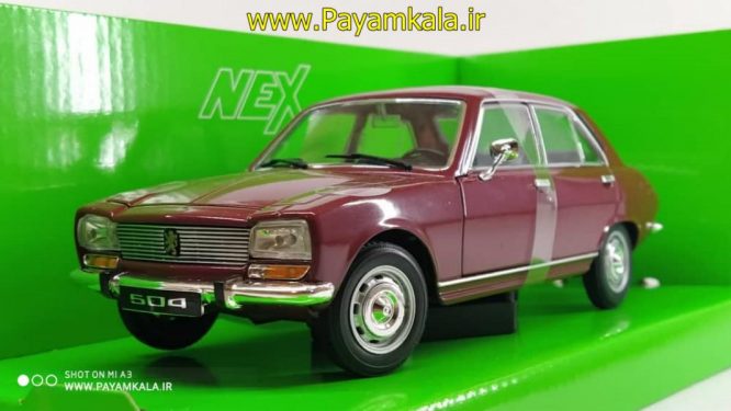 ماکت ماشین پژو 504 (1:24)(PEUGEOT 504 1975 BY WELLY) زرشکی