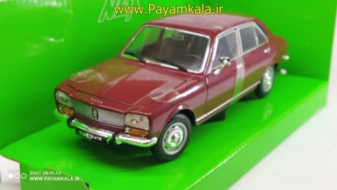 ماکت ماشین پژو 504 (1:24)(PEUGEOT 504 1975 BY WELLY) زرشکی