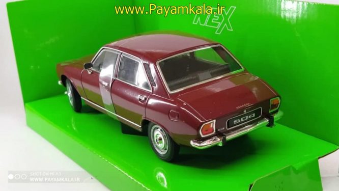 ماکت ماشین پژو 504 (1:24)(PEUGEOT 504 1975 BY WELLY) زرشکی