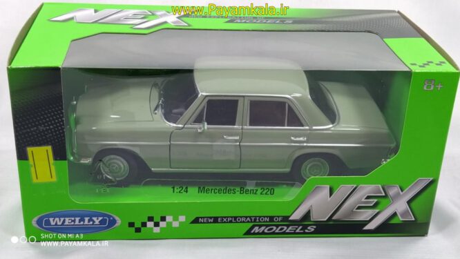 ماکت ماشین فلزی مرسدس بنز 220 (1:24)(MERCEDES BENZ 220 BY WELLY) سبز