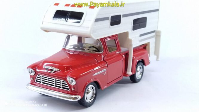 ماشین فلزی شورولت کاروان دار (CHEVY STEPSIDE BY KINSMART-5330) قرمز