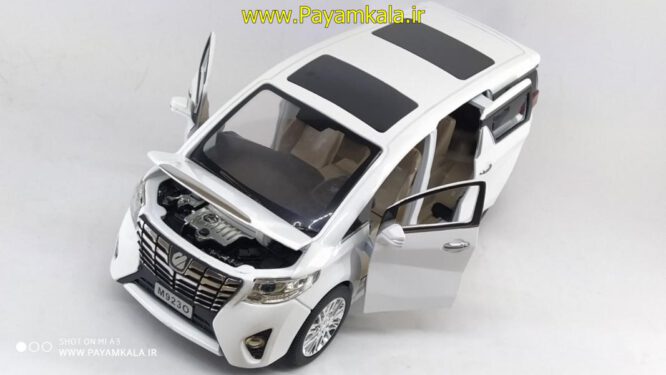 ماشین فلزی 6 درب بازشو تویوتا آلفارد ( TOYOTA ALPHARD 1:24 ) سفید