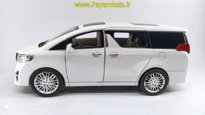 ماشین فلزی 6 درب بازشو تویوتا آلفارد ( TOYOTA ALPHARD 1:24 ) سفید