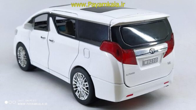 ماشین فلزی 6 درب بازشو تویوتا آلفارد ( TOYOTA ALPHARD 1:24 ) سفید