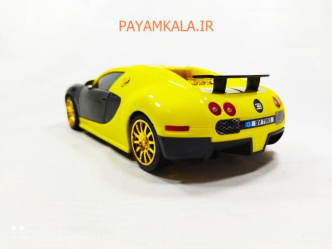 ماشین اسباب بازی بوگاتی پلاستیکی (DORJ TOY) زرد