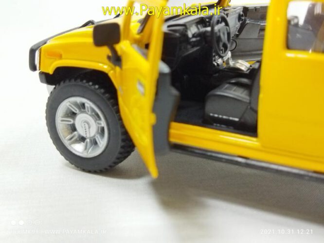 ماکت ماشین اسباب بازی هامر بزرگ (1:24) (2008 HUMMER H2 SUV) زرد