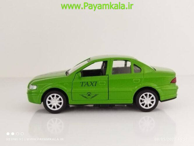 ماشین فلزی اسباب بازی سمند (کد 1505) تاکسی سبز