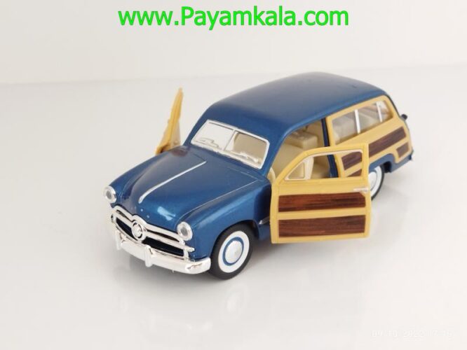 ماکت ماشین اسباب بازی فلزی فورد (FORD WOODY WAGON 1949 BY KINSMART) آبی