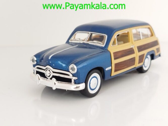 ماکت ماشین اسباب بازی فلزی فورد (FORD WOODY WAGON 1949 BY KINSMART) آبی