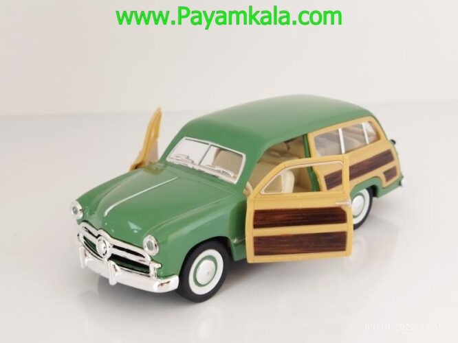 ماکت ماشین اسباب بازی فلزی فورد (FORD WOODY WAGON 1949 BY KINSMART) سبز