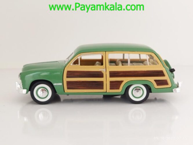 ماکت ماشین اسباب بازی فلزی فورد (FORD WOODY WAGON 1949 BY KINSMART) سبز