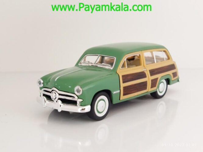 ماکت ماشین اسباب بازی فلزی فورد (FORD WOODY WAGON 1949 BY KINSMART) سبز