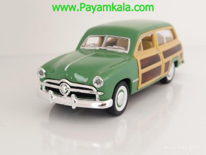 ماکت ماشین اسباب بازی فلزی فورد (FORD WOODY WAGON 1949 BY KINSMART) سبز