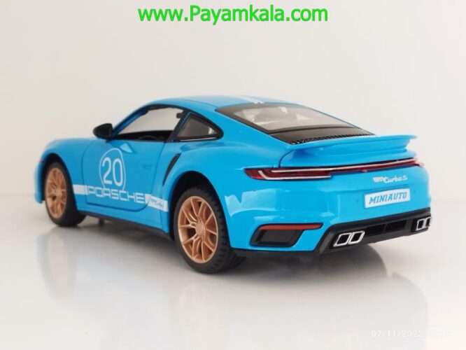 ماکت پورشه 911 (PORSCHE MINIAUTO)(2404B) آبی